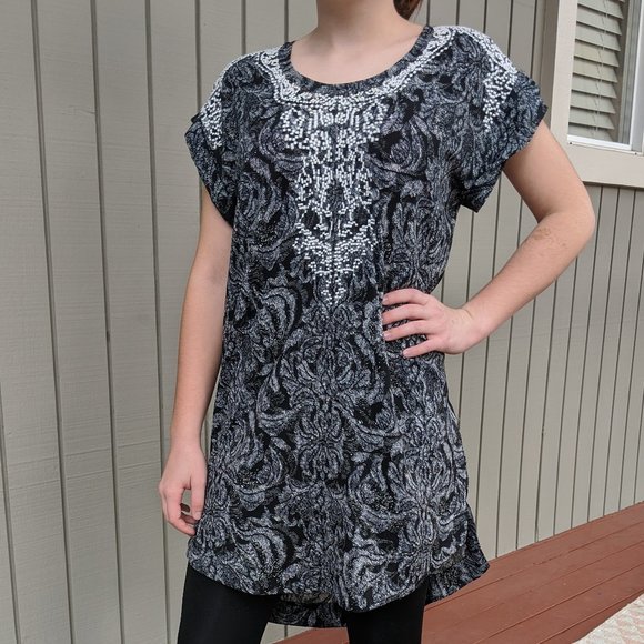 H&M New Icons Floral Embroidered Tunic, Sz. US4 - Picture 1 of 4